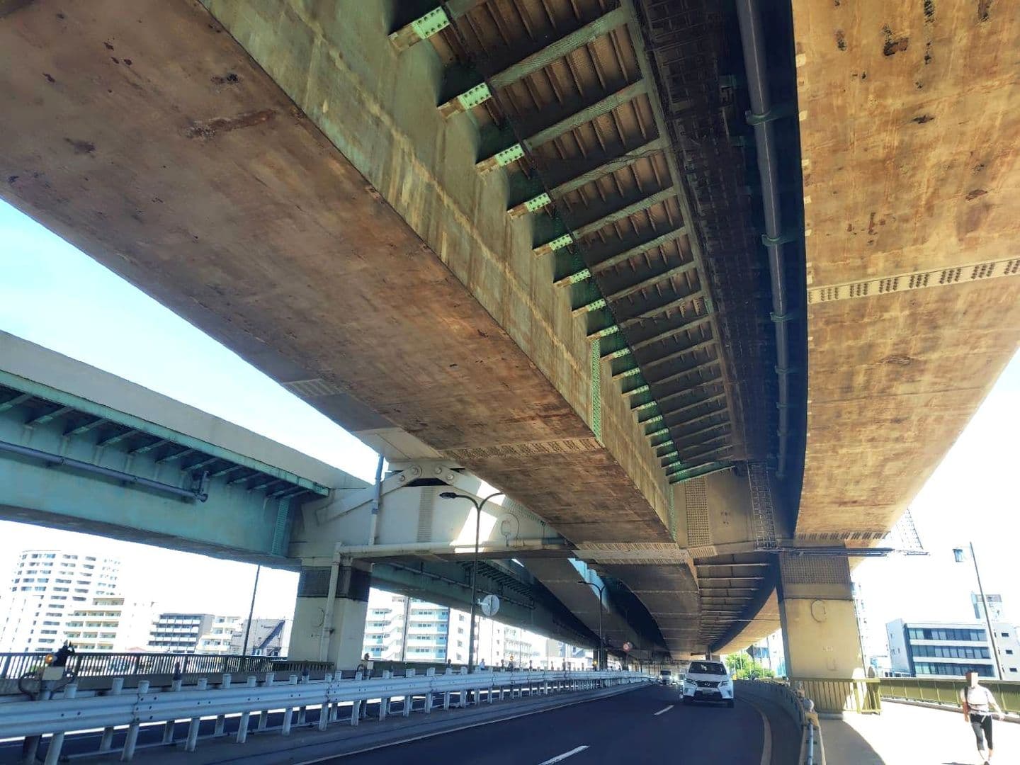 首都高速9号深川線隅田川道路橋/下から