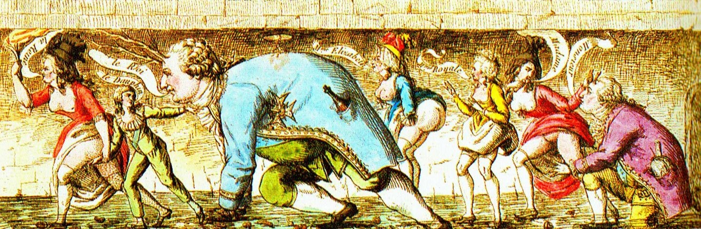 王家の下水道/ルイ16世の逃亡劇を題材とした風刺画/創元社 王妃マリー・アントワネット(2001)より/2025年11月