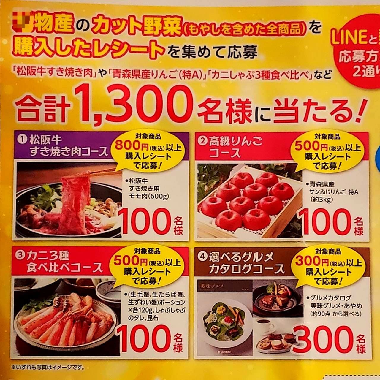 旭物産/カット野菜の販促キャンペーン/1,300
